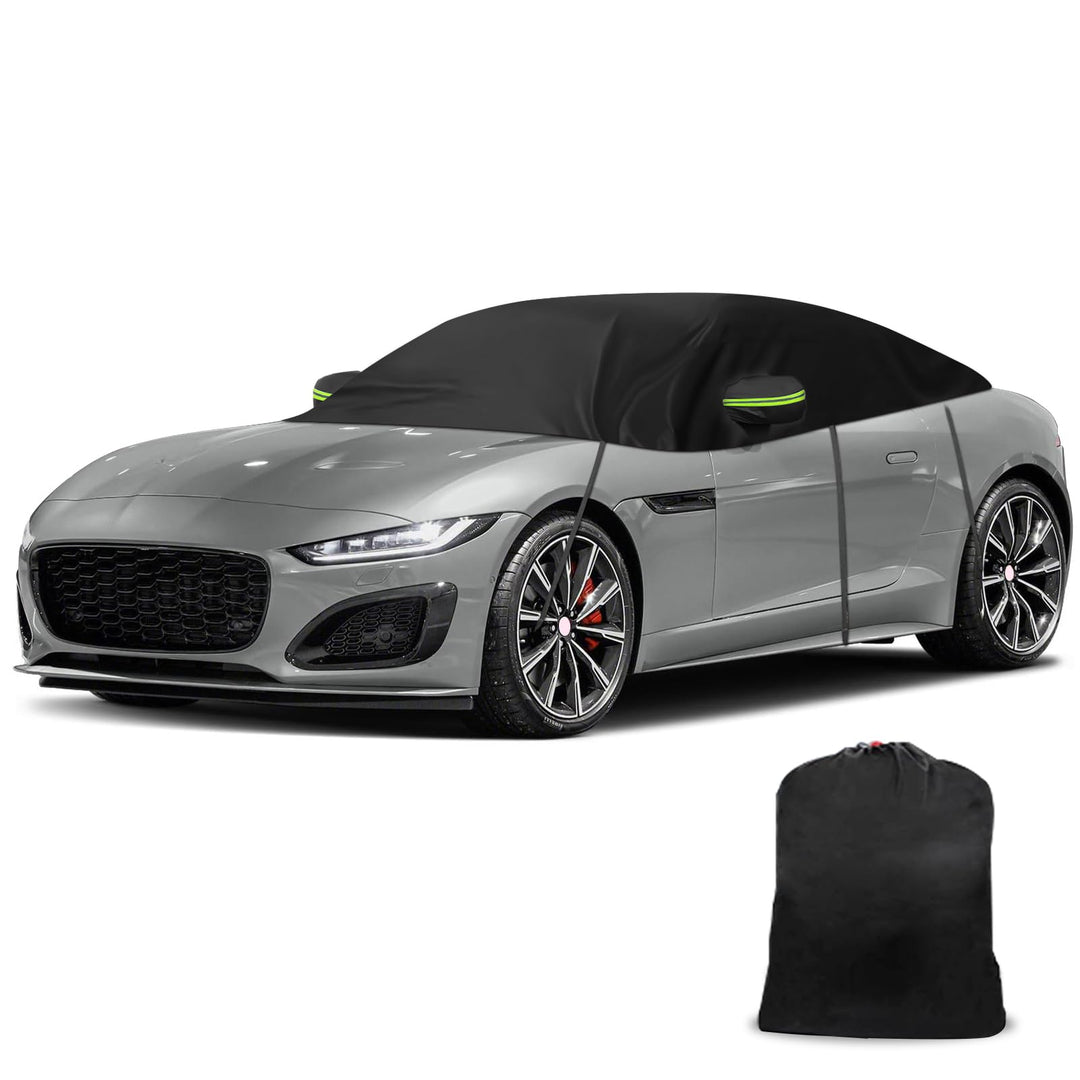 Halbe Autoabdeckung Kompatibel mit Jaguar F-Type 2014-2024, Halbabdeckung wasserdichte Halbgarage mi