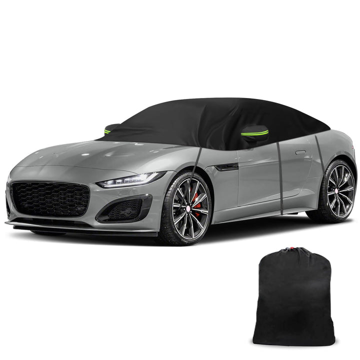 Halbe Autoabdeckung Kompatibel mit Jaguar F-Type 2014-2024, Halbabdeckung wasserdichte Halbgarage mi