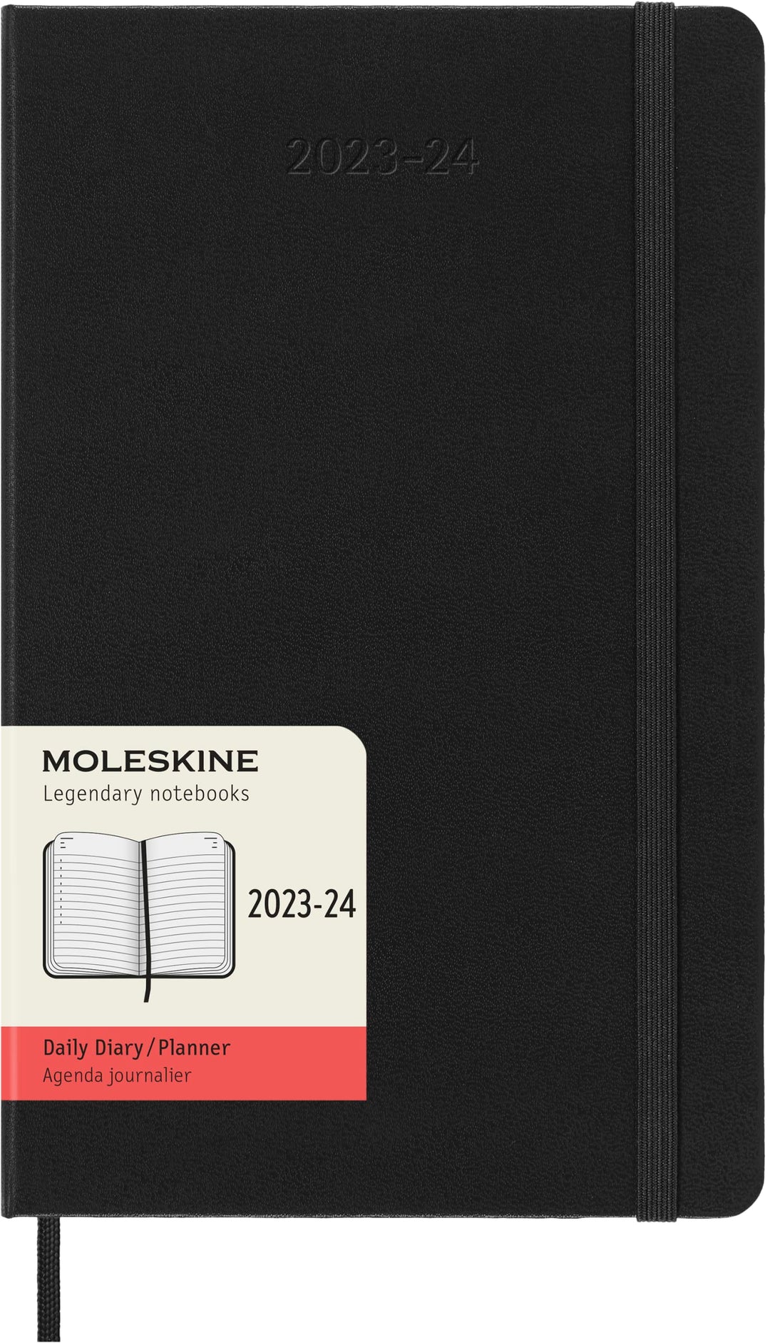 Moleskine Tagesplaner 2023-2024, 18-Monate-Kalender, Hardcover-Tagesplaner, Grossformat 13 x 21 cm,