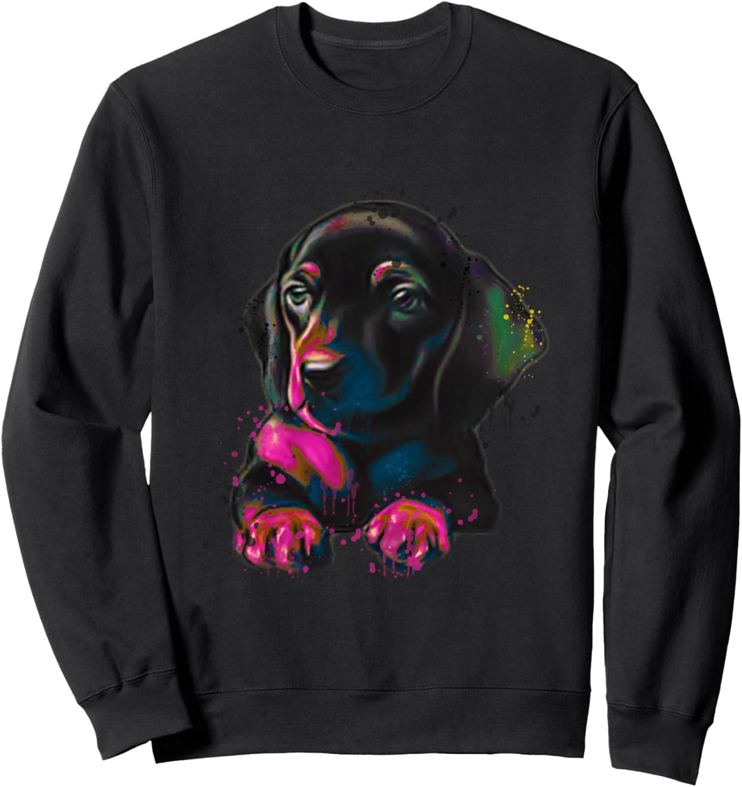 Dackel Wasserfarben Watercolor Hund Hunde Hundemama Sweatshirt