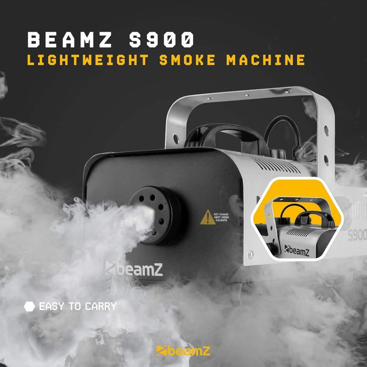 BeamZ S900 Nebelmaschine 900 Watt, Fogger, Party Rauchmaschine, Fog Machine, Kabelfernbedienung, 2,5