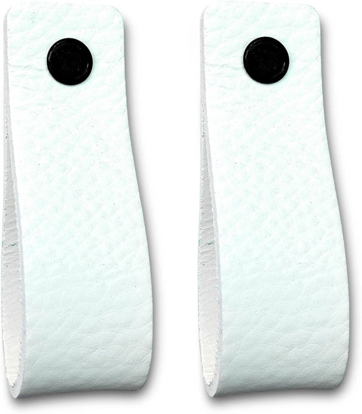 Brute Strength - Ledergriffe für Möbel - Weiss - 12 Stück - 16,5 x 2,5 cm - Schrankgriff, Türgriff f