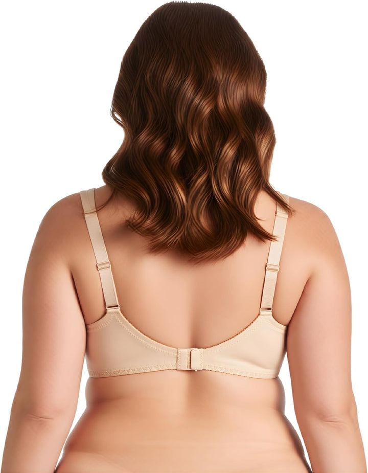 Curve Muse Damen Ungefüttert Bügel Spitze BH mit Gepolstert Schulter Gurte 75B Dunkelrot, Nackt(2er