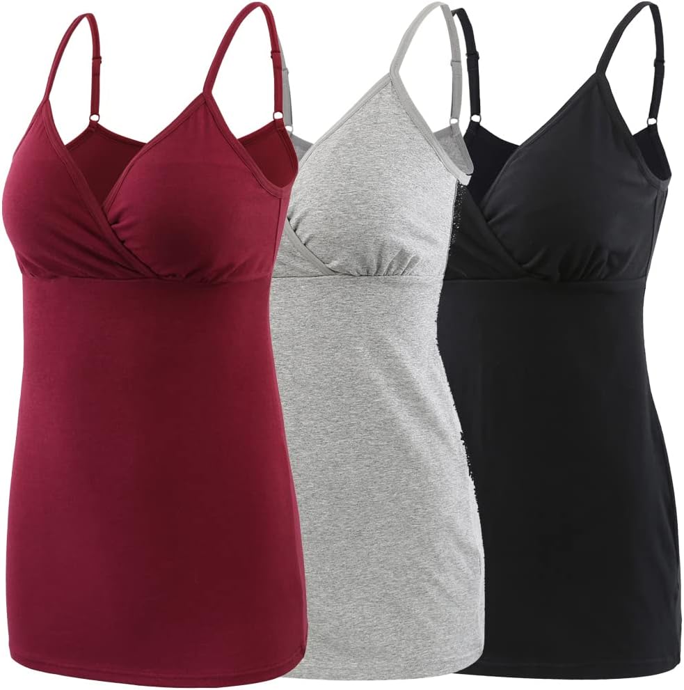 COLOMI Still-Tanktops für Mutterschaft Unterhemden für Schwangere BH zum Stillen Basic Camisole S Bl