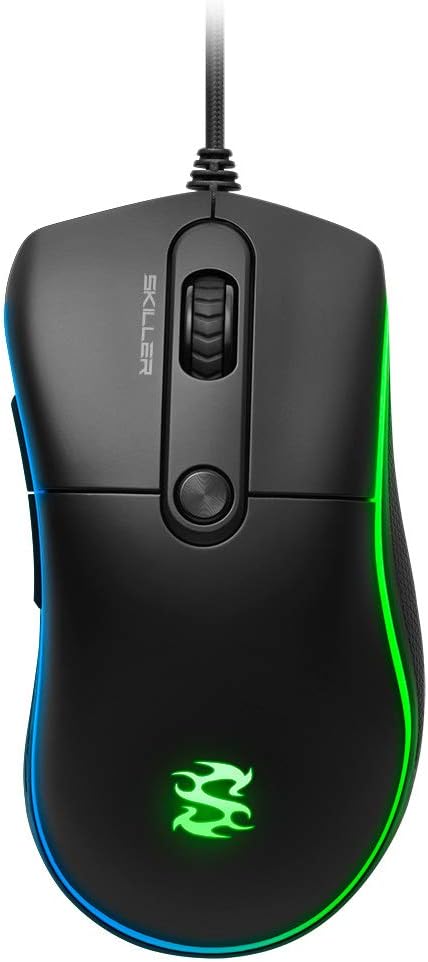 Sharkoon Skiller SGM2 RGB Gaming Maus, optisch 6400 DPI, Ergonomische Form Mehrfarbig