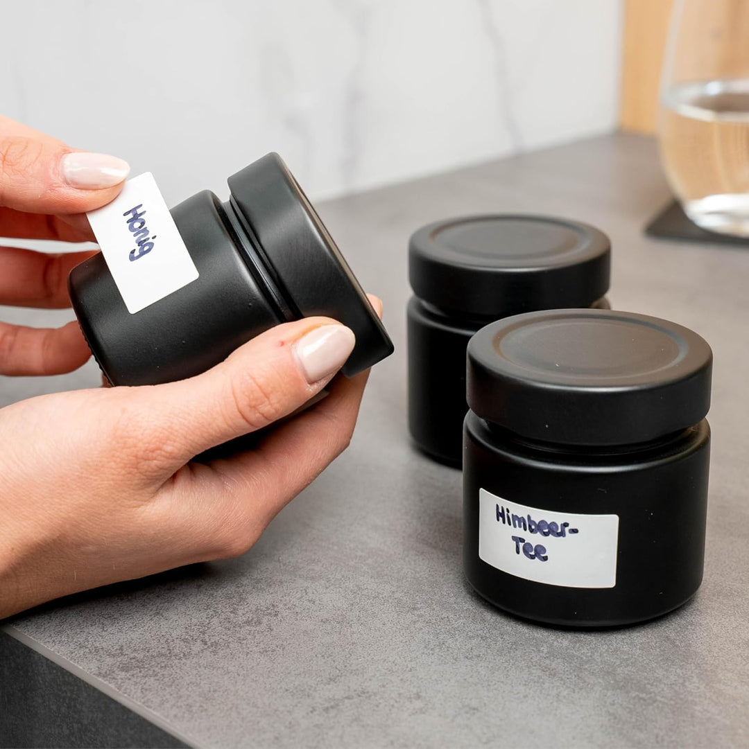silwy® Feinkost-Magnetgläser 3er-Set (All Black 125ml)