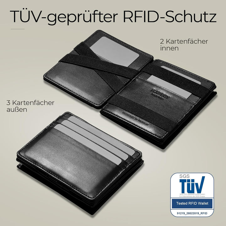 Jaimie Jacobs Flap Boy - Das Original - Magic Wallet mit Münzfach und RFID-Schutz Magischer Geldbeut