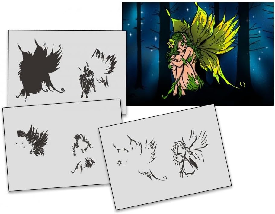 UMR-Design AS-212 Fairy Airbrushschablone Step by Step Grösse XL, XL