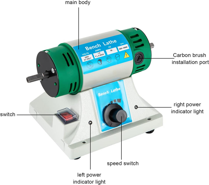 Poliermaschine Schmuck 320 W Schleifmaschine Tischpolierer 800-10000 rpm Tisch Poliermaschine für Sc