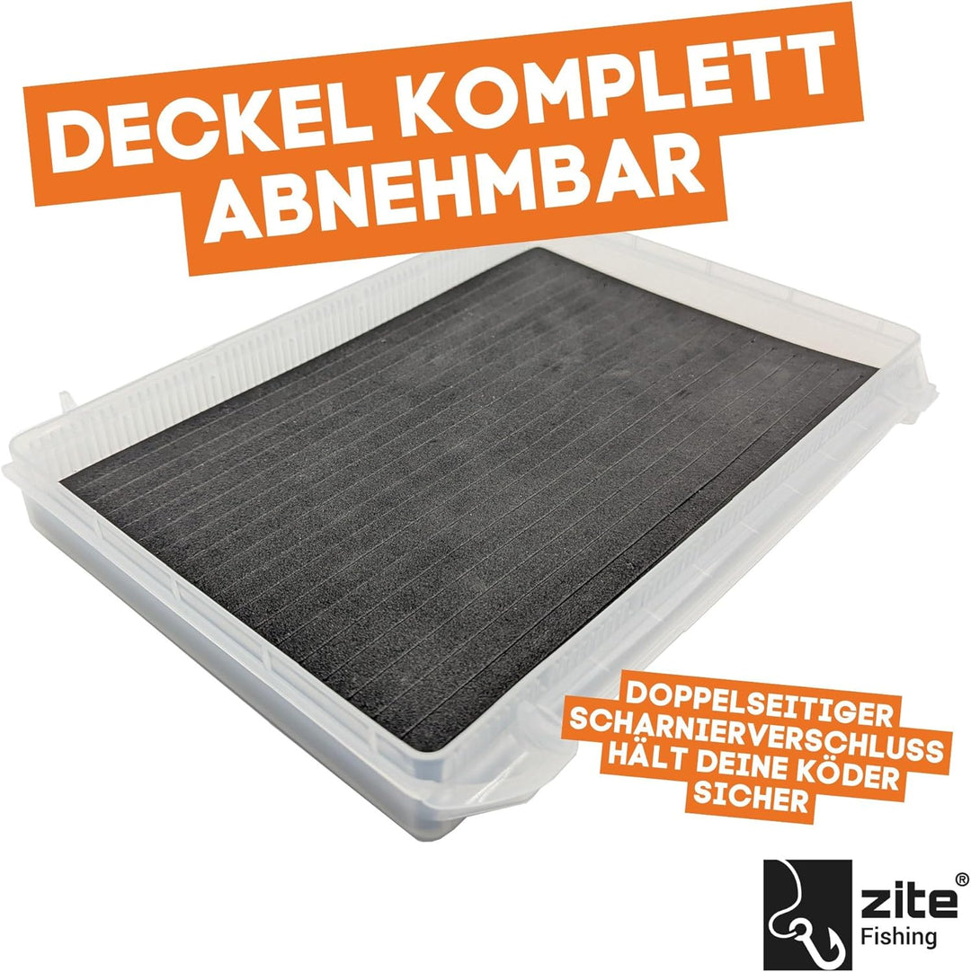 Zite Fishing EVA Tackle-Box 25,5x19,5x3,5cm | Köderbox EVA-Schaum-Einlage Geschlitzt | Top für Spoon