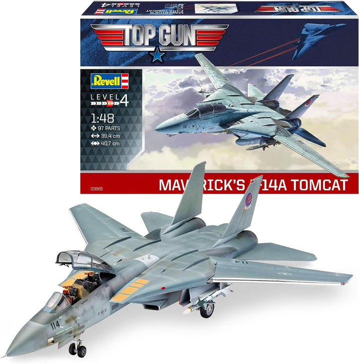 Revell Maverick's F-14A Tomcat “Top Gun” | Authentischer Modellbausatz des Fliegers | Mit bewegliche