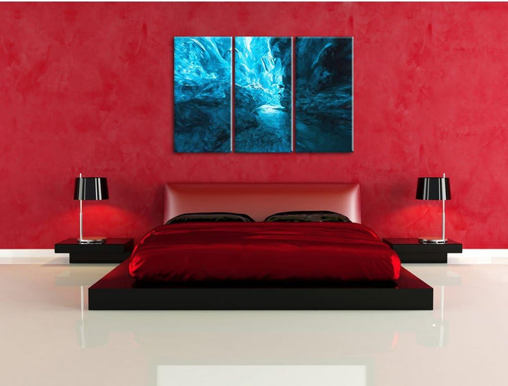Pixxprint abstrakte Eislandschaft Kunst als Leinwandbild/Grösse: 3 Teilig (120x80 cm) cm/Wandbild/Ku