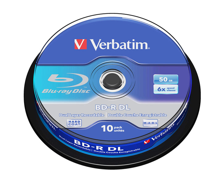 Verbatim BD-R Dual Layer Blu-ray Rohlinge 50 GB, Blu-ray-Disc mit 6-facher Schreibgeschwindigkeit, m