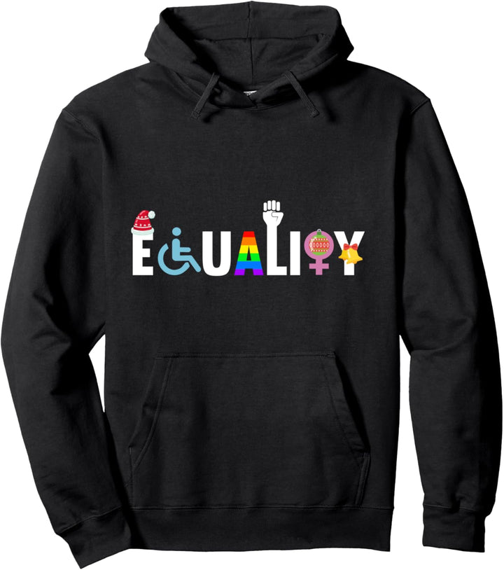 Equality Christmas LGBT-Q Gay Pride Human Rights XMas Pyjama Pullover Hoodie