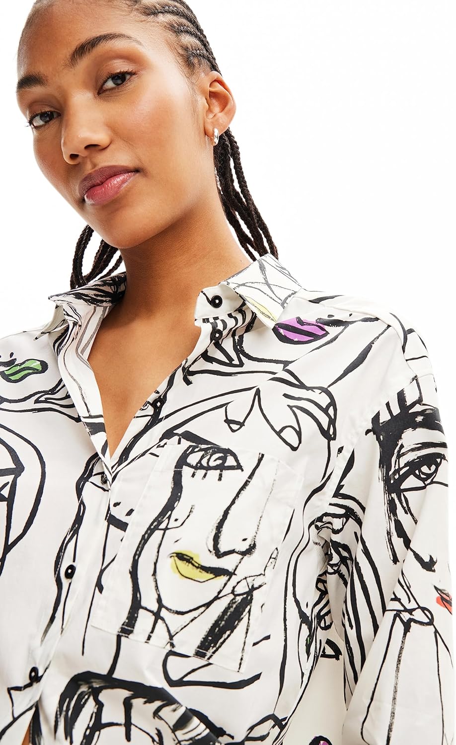 Desigual Damen Cam_Verona Blouse XS Weiss, XS Weiss