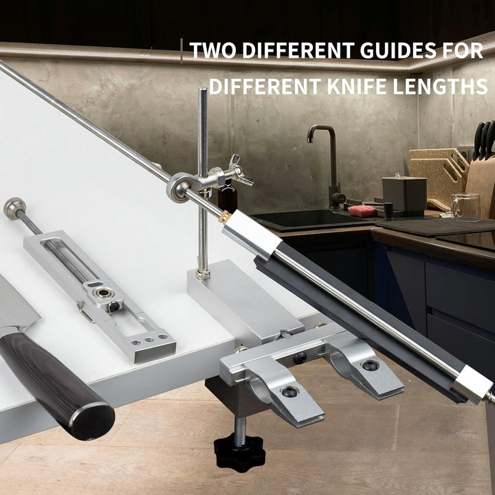 CWOVRS Messerschärfsystem, 360° Dual Klemmensystem Schnellspann-C-Klemme Messerschleifer, 2-fach Win