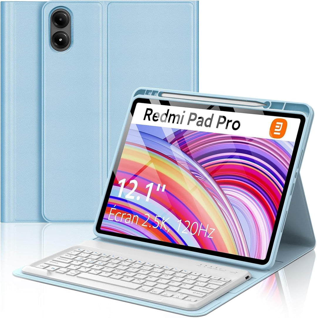 FOGARI Xiaomi Redmi Pad Pro 12.1 Tastatur Hülle - Xiaomi Pad Poco 12.1 Zoll 2024, Magnetisch Abnehmb