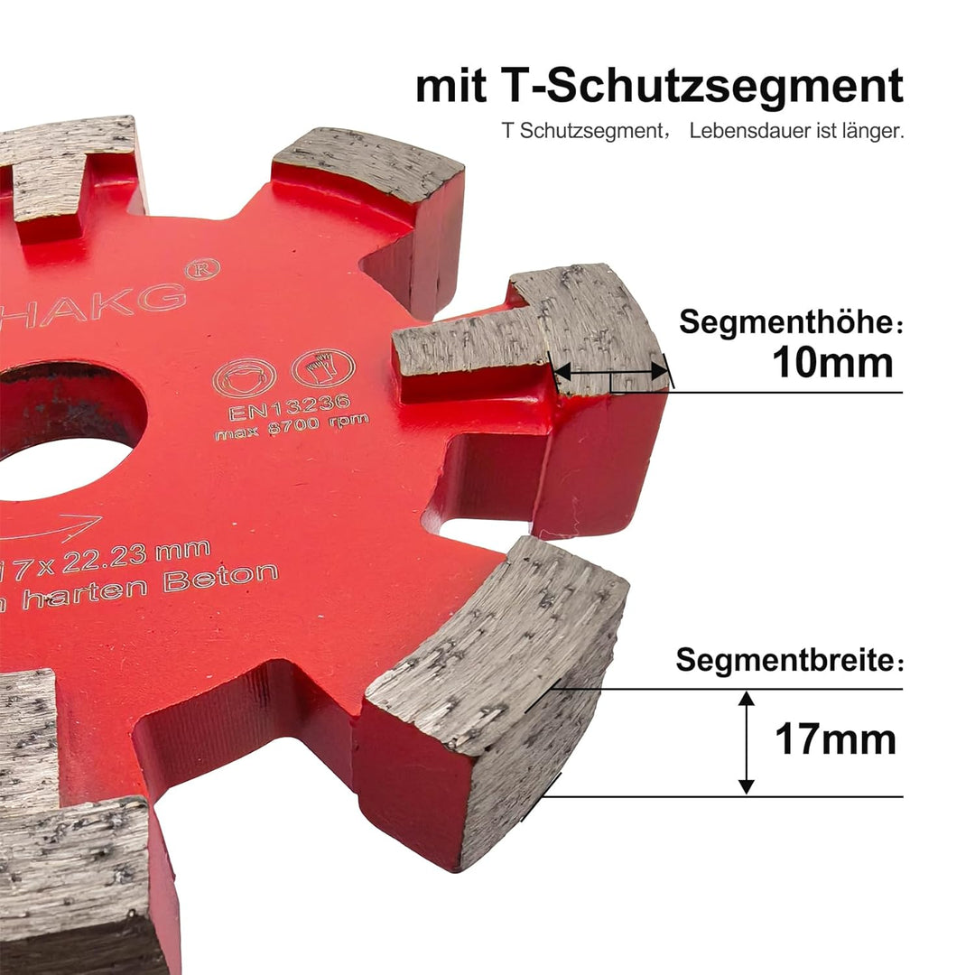 Diamant Frässcheibe 130mm, 17 mm Räumscheibe 8 Segmente U-förmige Nut Verbreiten Für Fussbodenheizun
