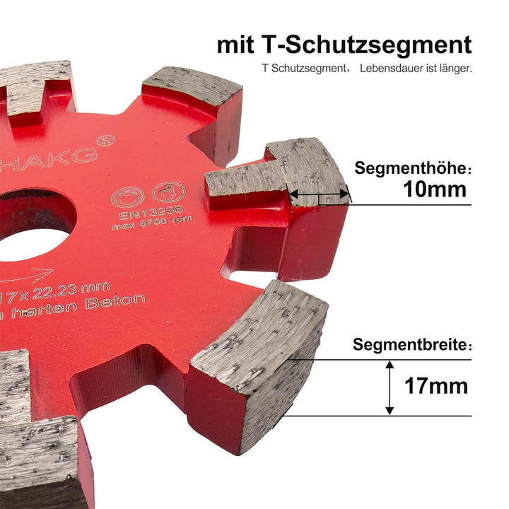 Diamant Frässcheibe 130mm, 17 mm Räumscheibe 8 Segmente U-förmige Nut Verbreiten Für Fussbodenheizun