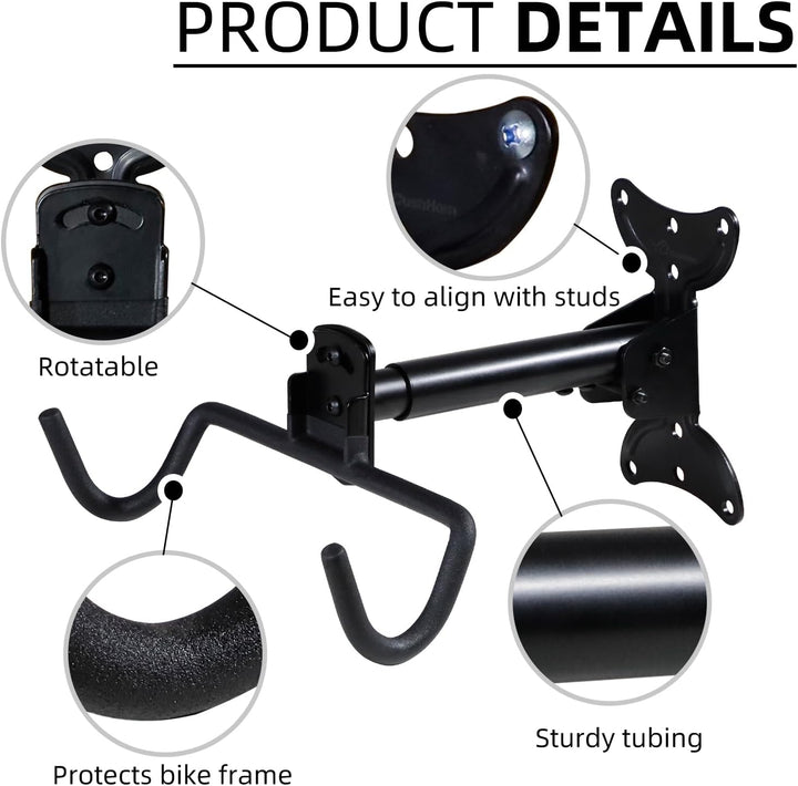 CCLIFE Fahrrad Wandhalterung Faltbar Drehbar Ausziehbar Fahrradhalterung Wand MAX.35kg Fahrradhalter