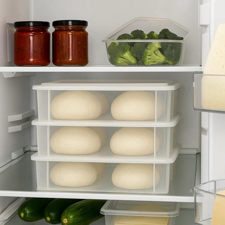 CookandSupply Gärbox für Pizza und Brot - Lebensmittelechte Teigbehälter - Made in Italy - 2 Stapelb