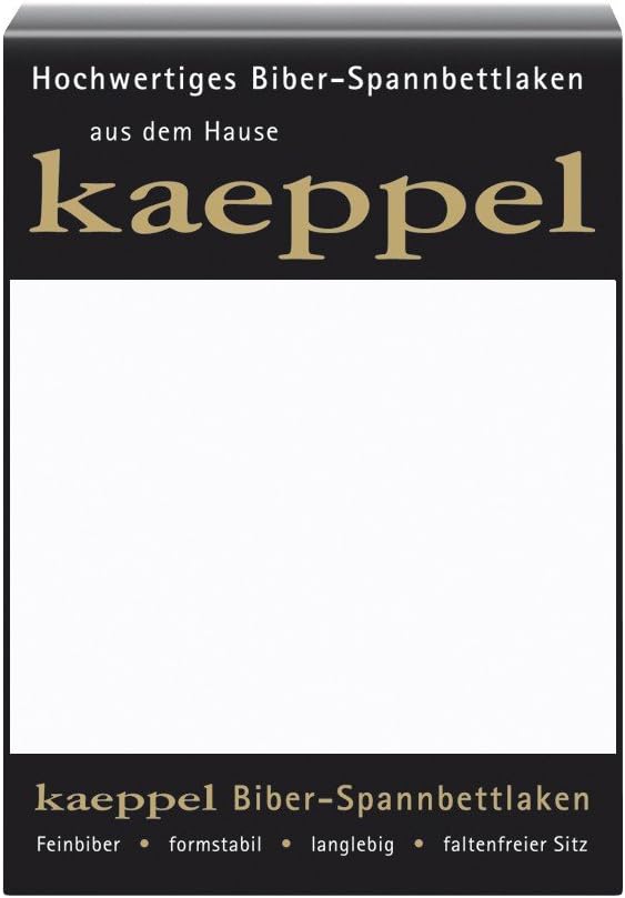Kaeppel Biber Bettlaken Betttuch 180-200x200 cm Spannbettlaken 14 Farben Uni Öko, Farbe:Weiss 200 cm