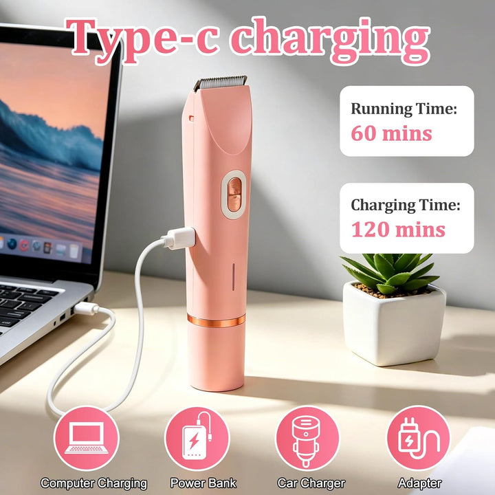 Mineup 2-in-1 Intimrasierer Für Frauen, Elektrischer Rasierer Damen, Damenrasierer Elektrisch, Nass