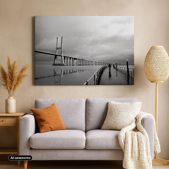 Bilder auf Leinwand 100x70cm Leinwandbild Architektur fahrrad lissabon tourismus Gross Wanddeko Bild