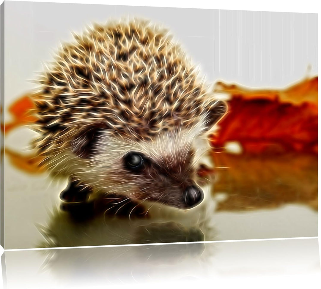 Süsser Igel Deluxe Format: 100x70 cm auf Leinwand, XXL riesige Bilder fertig gerahmt mit Keilrahmen,
