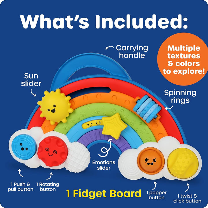 Learning Resources Regenbogen-Beschäftigungsbrett, sensorisches Lernspielzeug ab 18 Monaten, fördert