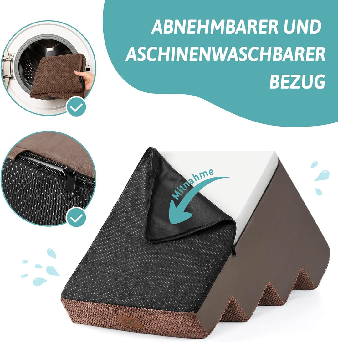 Hundetreppe für Kleine Hunde, 4 Stufen Breiter Haustiertreppe für Bett Couch Auto, 45cm Hoch Hochdic
