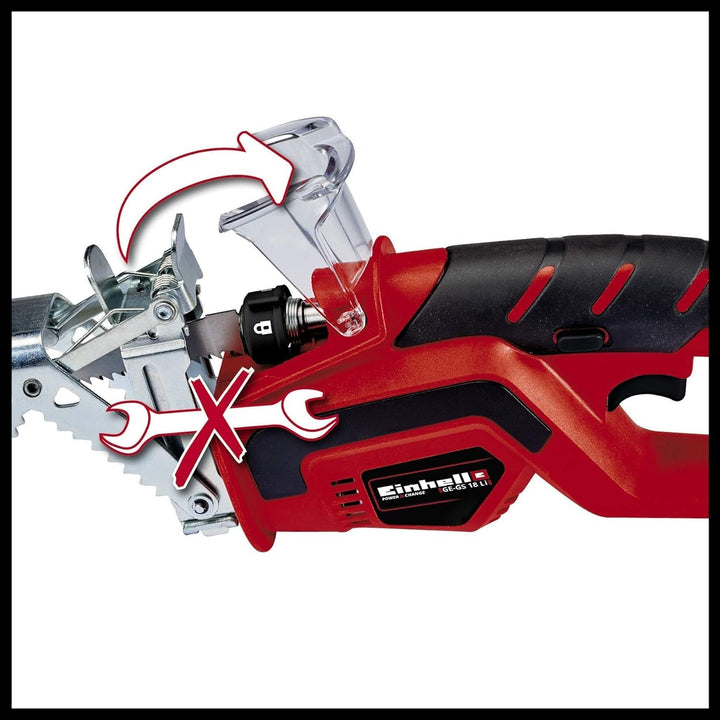 Einhell Akku-Astsäge GE-GS 18 Li – Solo Power X-Change (Lithium Ionen, 18 V, Sägeblattlänge 150 mm Q