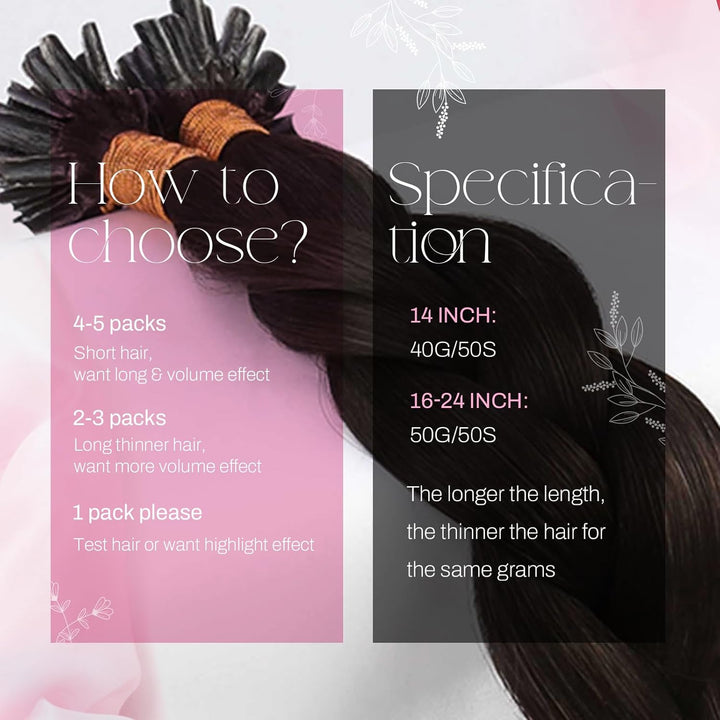 Moresoo Bonding Extensions Echthaar Braun Pre Bonded Bondings Keratin Extensions Echthaar Remy U Tip