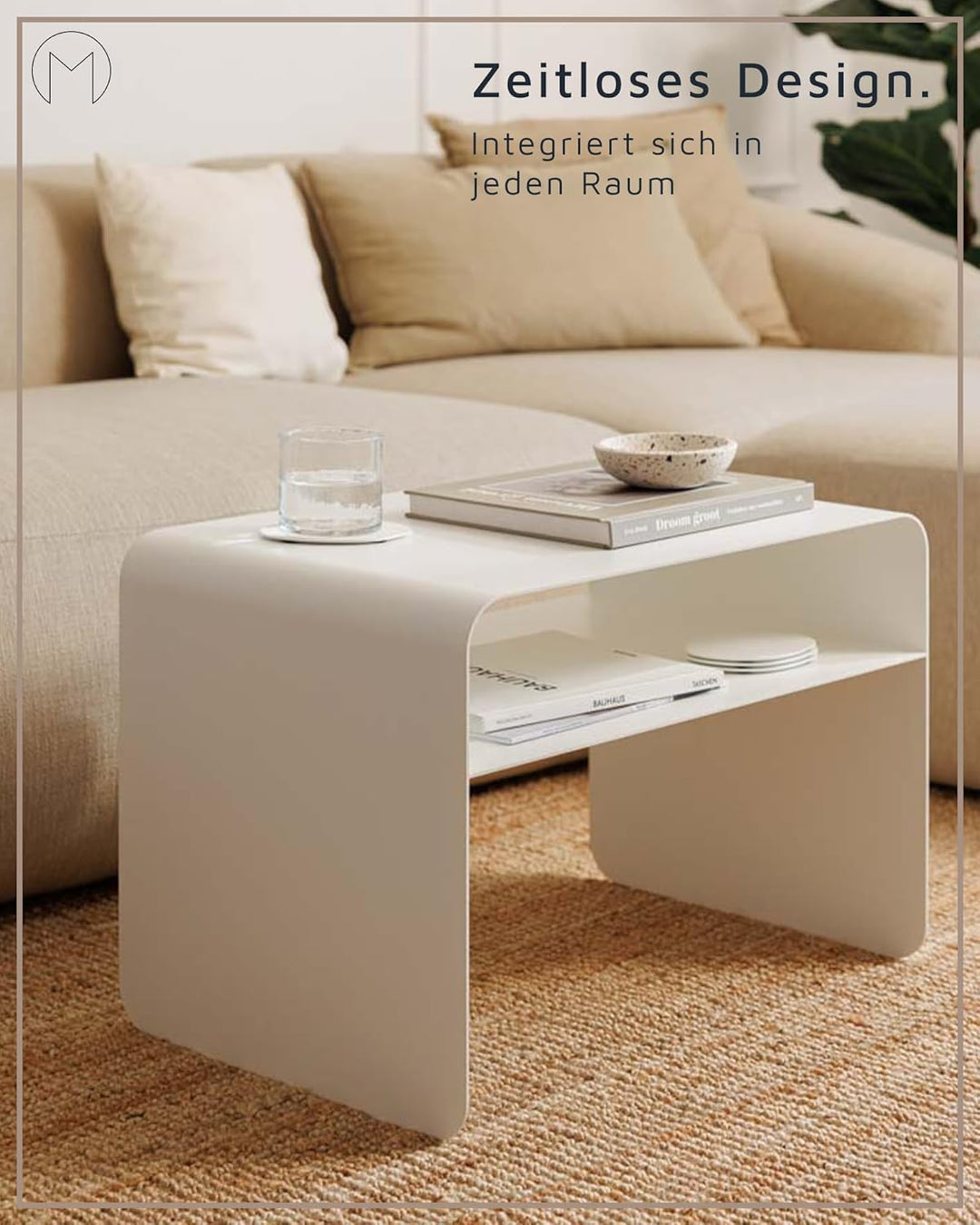 Metallbude Beistelltisch Cosmo Cashew - Moderner Couchtisch aus Metall - Kratz-, Stoss- & Schlagfest
