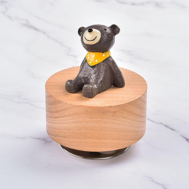 Spieluhr aus Holz mit rotierender Tierfigur-Bewegung, mechanische Spieluhr für Zuhause und Geburtsta
