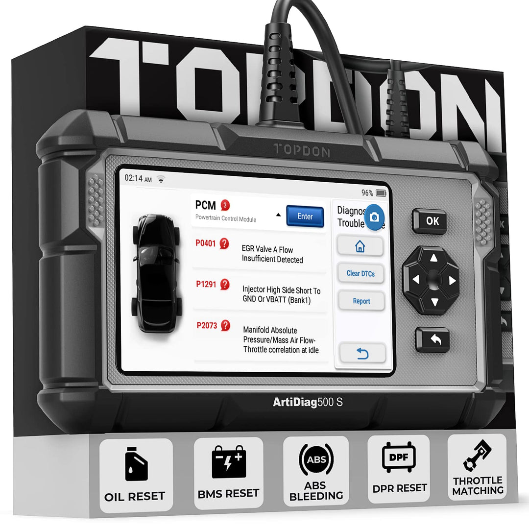TOPDON Kabelgebunden, OBD2 Diagnosegerät Auto AD500S,diagnosegerät für ABS SRS Motor und Getriebe,Se