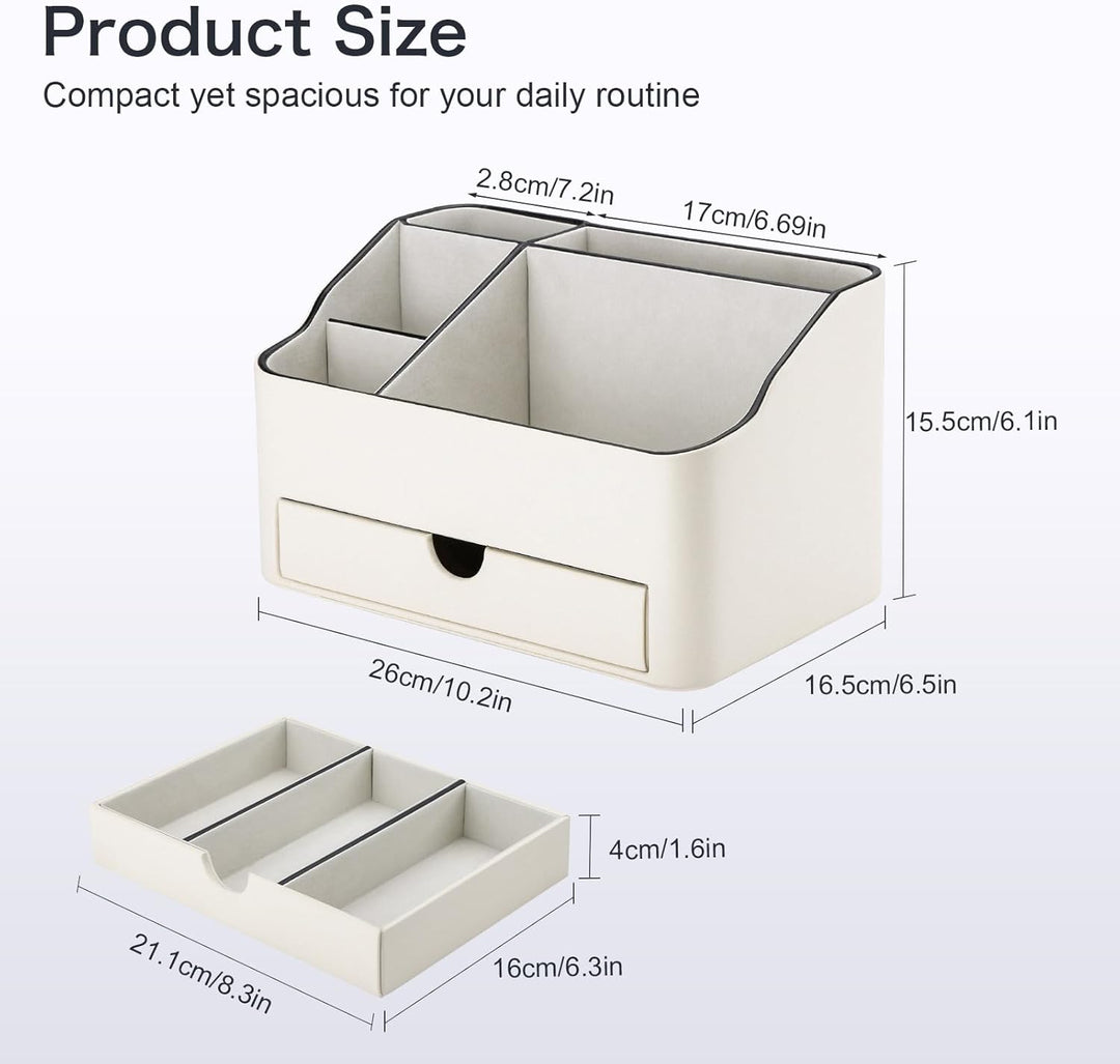 KINGFOM Büro Schreibtisch Organizer Mit 5 Fächern & Schubladen, Multifunktionales Stifte Organizer S