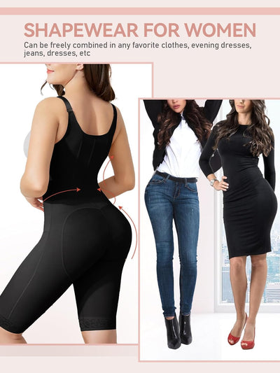 SHAPSHE Shaping Body Damen Miederbody Stark Formend Shapewear Bauchweg Figurformender Bauchgurt Nach