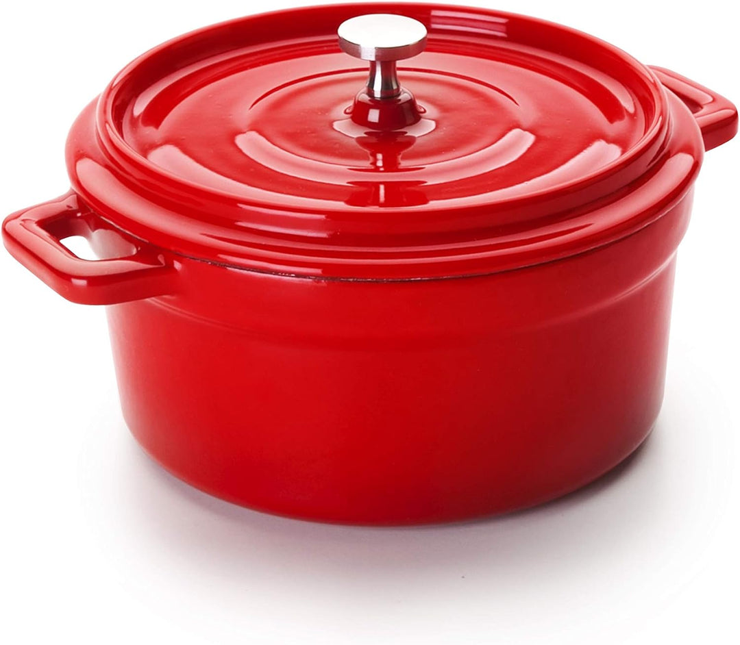 IBILI 725913R Mini-Kasserolle rund, Gusseisen, rot, 13 cm Roja 0,5 litros, Roja 0,5 litros
