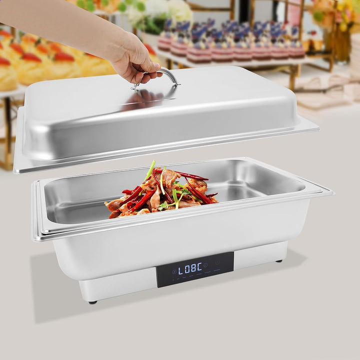 Elektrische Chafing Dish Edelstahl Buffet Server 600W 9L | Edelstahl-Chafing Dish mit Touchscreen –