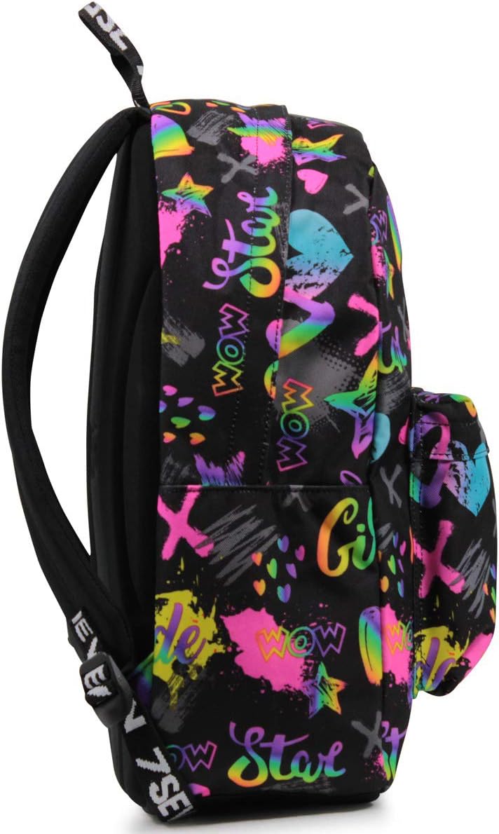 RUCKSACK ISCHOOLPACK SEVEN IRIDESCENT Geräumige Schultasche für Teenager, Mädchen und Jungen, mit La