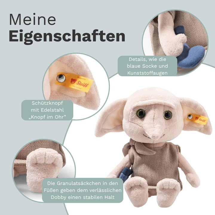 Steiff Kuscheltier Dobby, Harry Potter, Süsses Stofftier mit Kunststoffaugen, Kinder, Jungen & Mädch