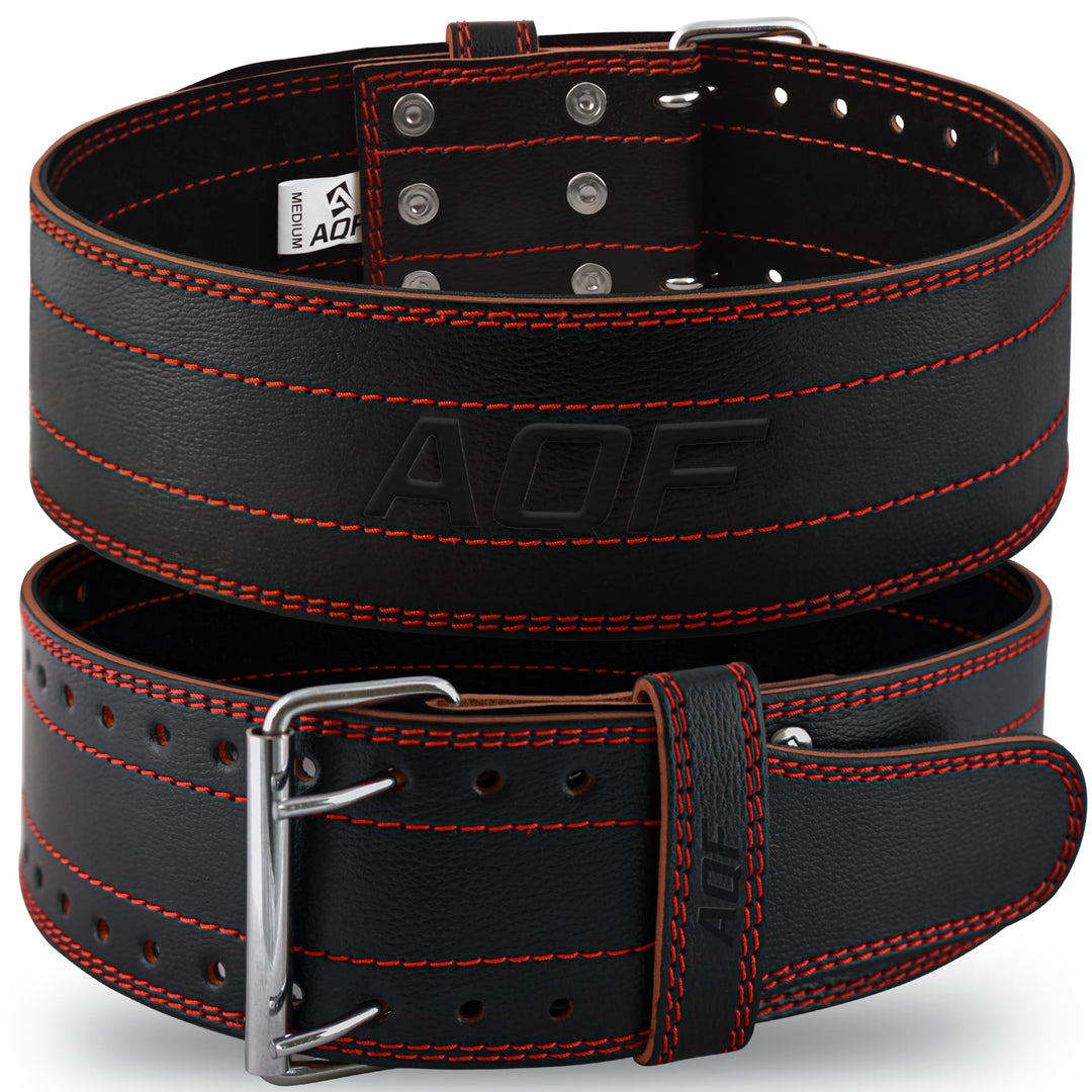 AQF Gewichthebergürtel Herren - 6mm 100% Echtem Leder Trainingsgürtel - Rückenstützgürtel Gym Liftin