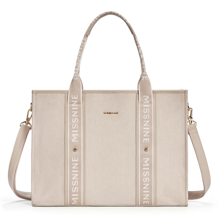 Missnine Tragetasche Canvas-Laptoptasche 15,6 Zoll Handtasche Damen Aktentasche für Damen grosse Kap