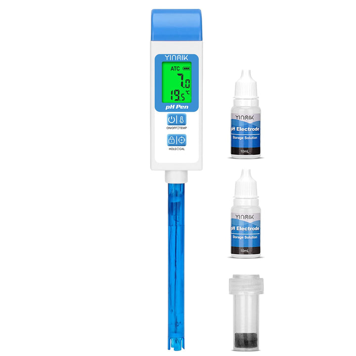 Digitales pH Messgerät Wasser, Pool pH Meter mit 11,7 cm pH Sonde, Labor pH Meter mit ATC Funktion f