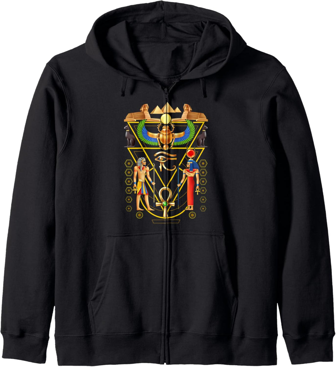 Ägyptische Kultur Skarabäus Anch Horusauge Hieroglyphen Kapuzenjacke