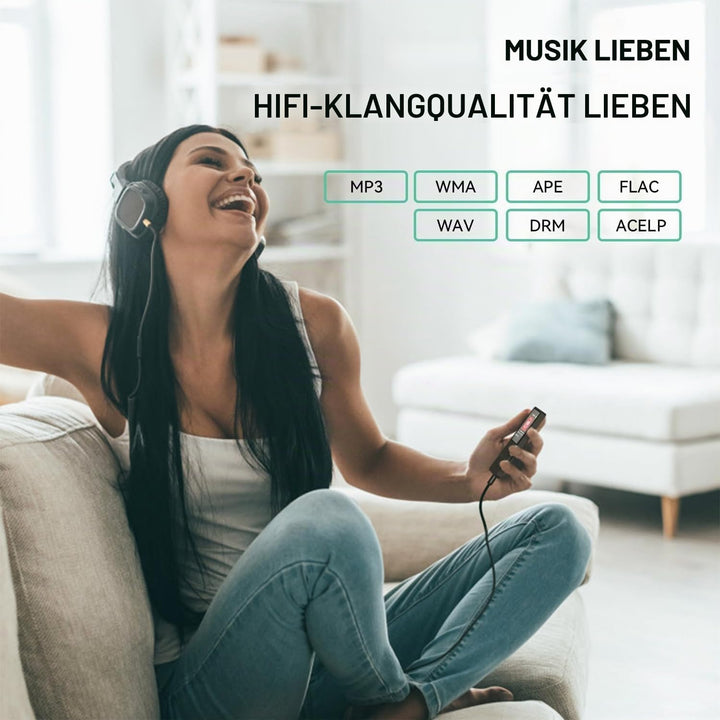 AGPTEK MP3-Player, 32 GB, Bluetooth 5.3, verlustfrei, HiFi, 70 Std., lange Akkulaufzeit, tragbar, mi