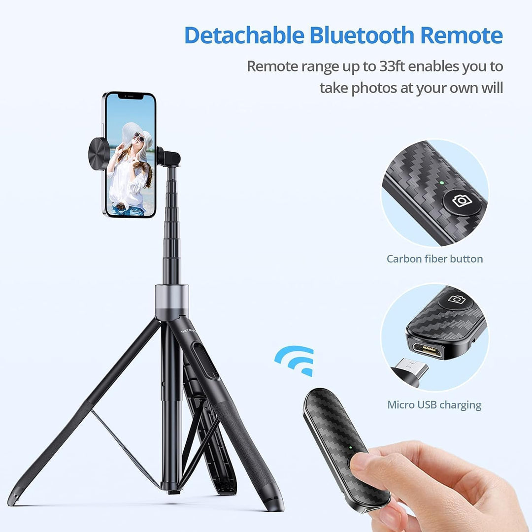 ATUMTEK Selfie-Stick, 60 Zoll (15,2 cm), Stativ für Telefon, ausziehbar, All-in-One mit Bluetooth-Fe