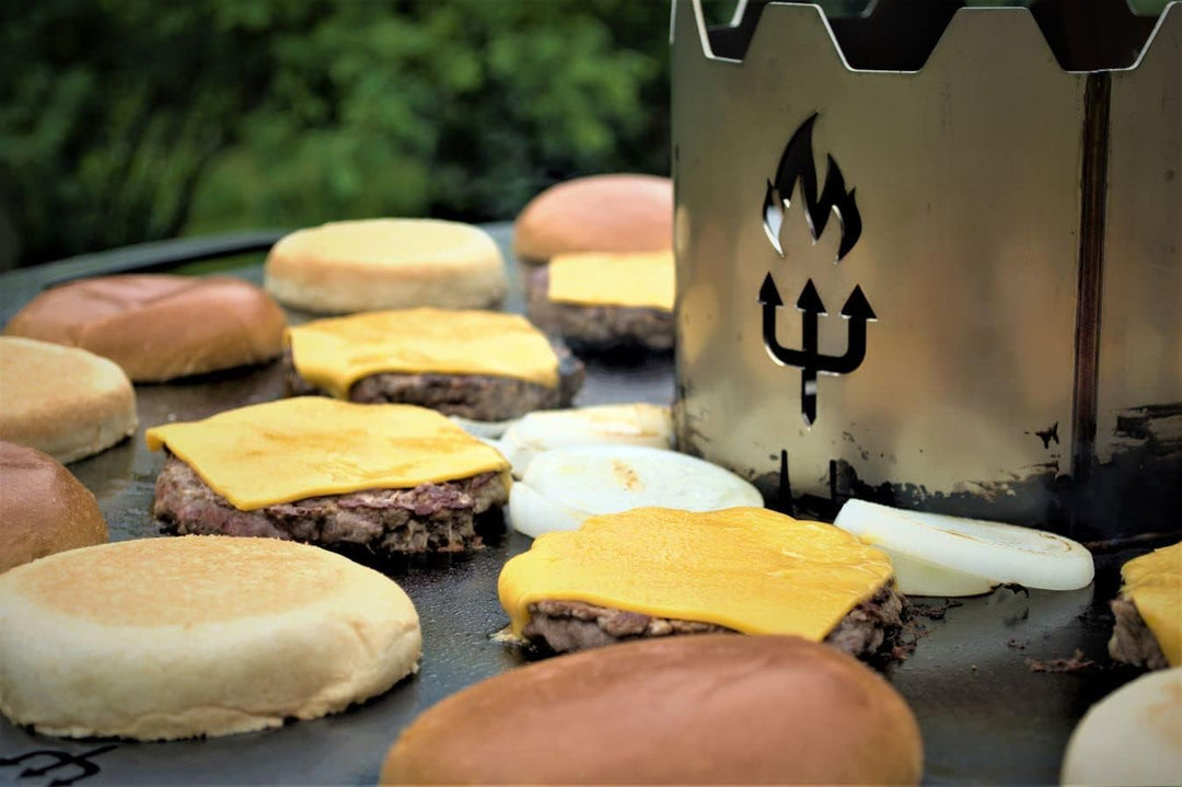 FireDeifi Grillplatte | Feuerplatte | Plancha | BBQ für Feuertonne, Feuerschale und Kugelgrill – Ø80