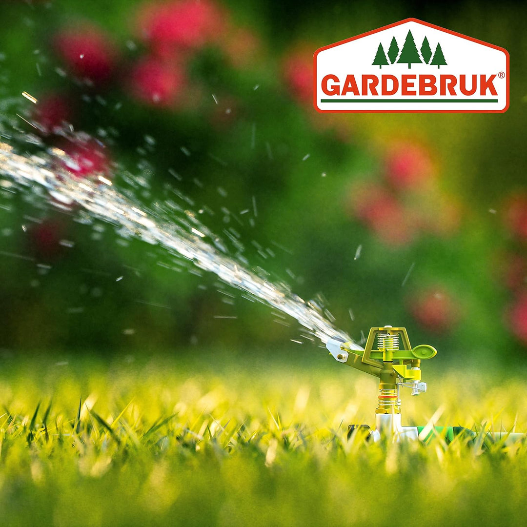 GARDEBRUK® Sprinkler 2er Set Erdspiess Sprengweite bis 24m Garten Impulsregner Rasensprenger Sektore